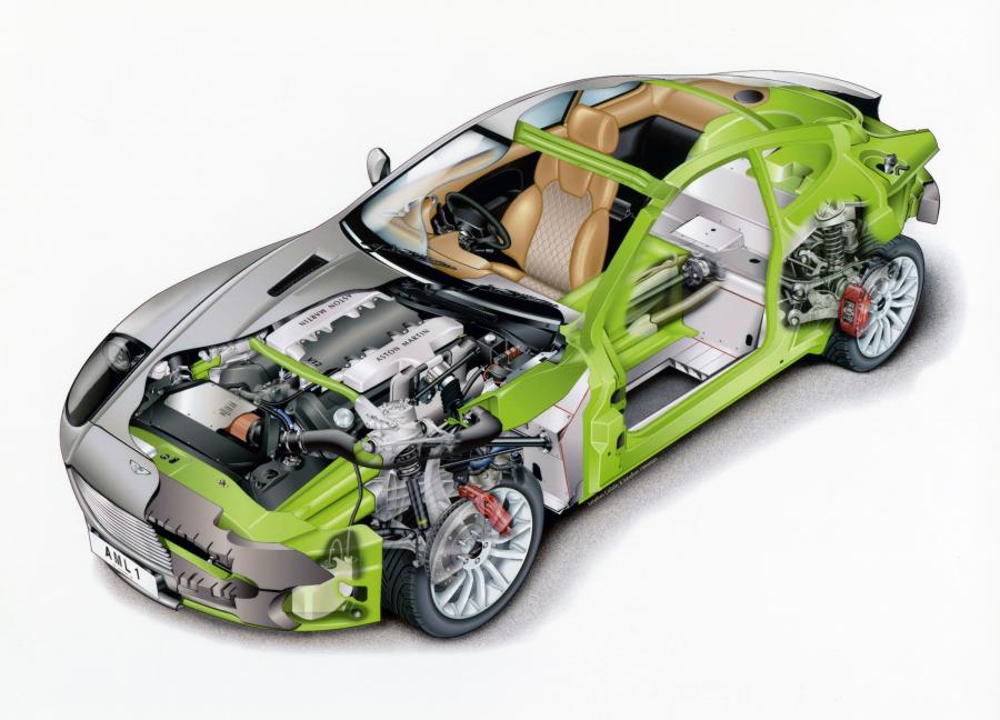 Схема Aston Martin V12 Vanquish 2001 года  (UK) (фото 23 из 44)